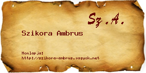 Szikora Ambrus névjegykártya